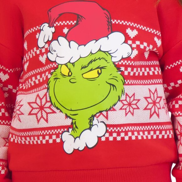 The Grinch Dr. Seuss Unisex Sweatshirt, Sizes 12M-5T, Red Grinch, NWT - Picture 3 of 4